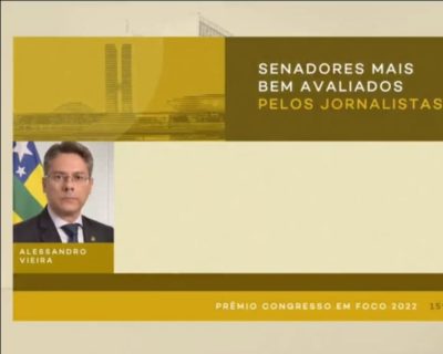 Senador Alessandro Vieira é o único parlamentar sergipano premiado pelo Congresso em Foco